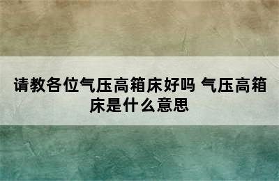 请教各位气压高箱床好吗 气压高箱床是什么意思